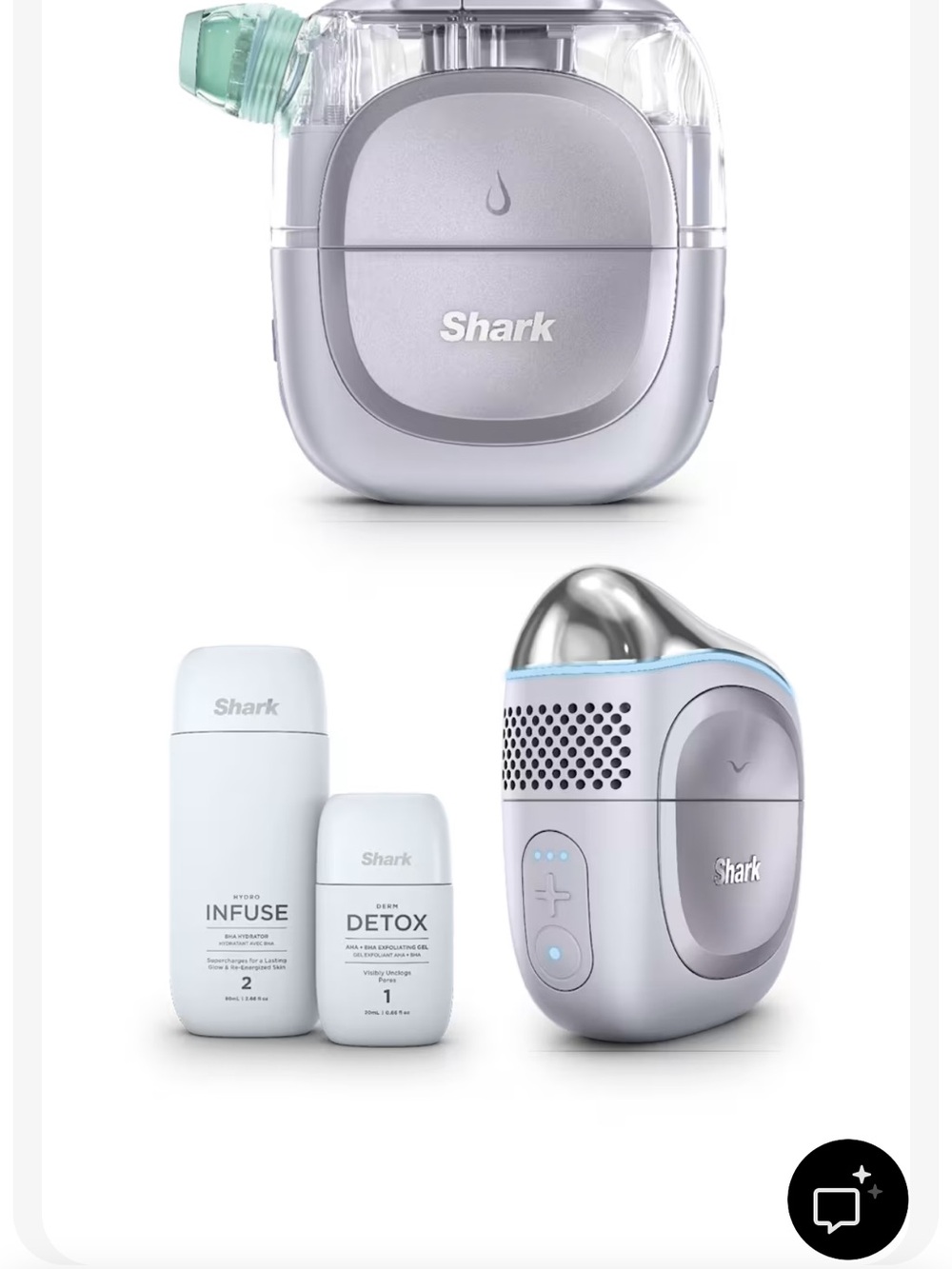 Shark Women’s Skincare Device Set in Silver and White